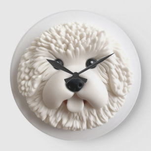 Grande Horloge Ronde Bichon Frise Dog 3D inspiré