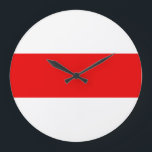 Grande Horloge Ronde Biélorussie : le symbole rouge white revolution f<br><div class="desc">Biélorussie : flag red révolution white freedom stripe democracy</div>