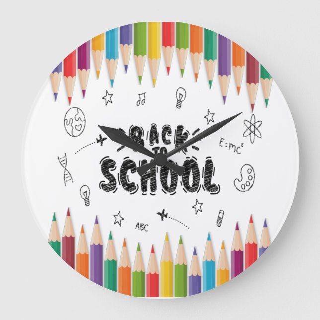 Grande Horloge Ronde Bienvenue À L'École Chemise, Premier Jour De L'Éco (Recto)
