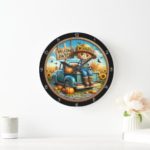 Grande Horloge Ronde Bienvenue dans mon épouvantail de jardin