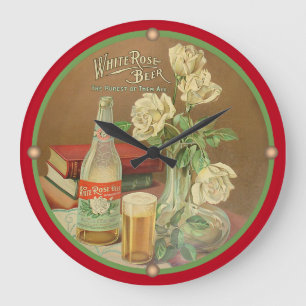 Grande Horloge Ronde Bière rose blanche