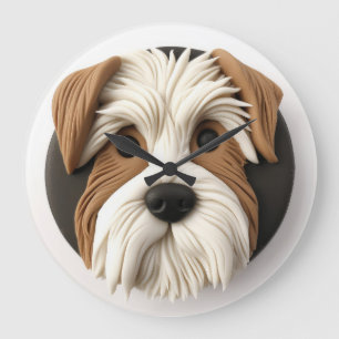 Grande Horloge Ronde Biewer Terrier Dog 3D inspiré