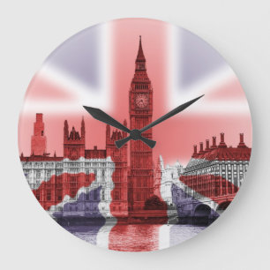 Grande Horloge Ronde Big Ben et Chambres du Parlement, Union Jack