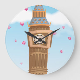 Grande Horloge Ronde Big Ben Westminster Clock Tower dessin animé