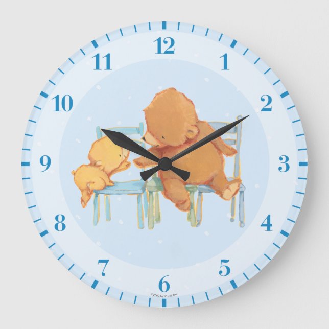 Grande Horloge Ronde Big Brown Bear Helps Little Yellow Bear (Recto)
