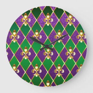 Grande Horloge Ronde Bijoux Fond Mardi Gras