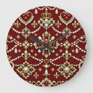 Grande Horloge Ronde Bijoux Magiques Inspirés de Marie Reine d'Écosse