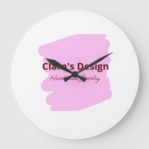 Grande Horloge Ronde Bijoux rose faits main ajouter un nom texte entrep