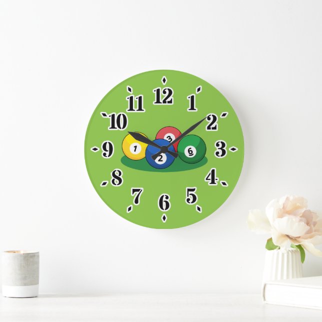 Grande Horloge Ronde Billard Billard Ballons de billard (Maison)