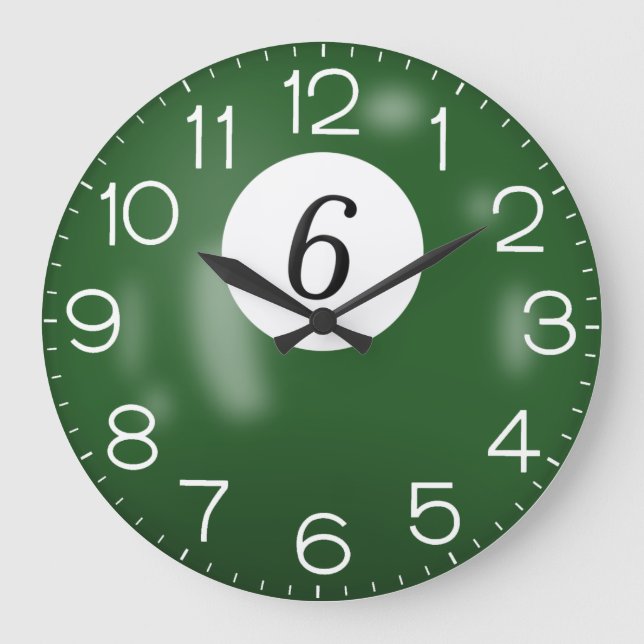Grande Horloge Ronde Billard vert #6 Bal (Recto)