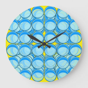 Grande Horloge Ronde Billes Bleues