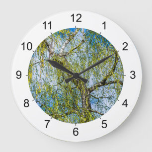 Grande Horloge Ronde Birch tree - Le printemps est dans l'air