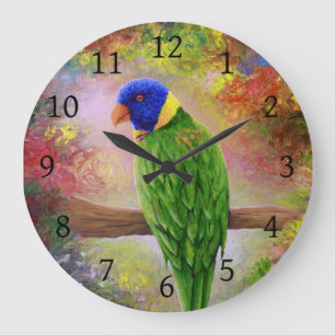 Grande Horloge Ronde bird 76 multicolor bird