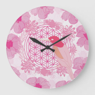 Grande Horloge Ronde Bird flower of life