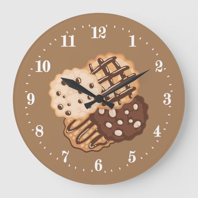Grande Horloge Ronde biscuits maison mignonne boulangerie de cuisine (Recto)