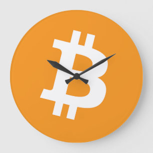 Grande Horloge Ronde Bitcoin (BTC) classique logo orange