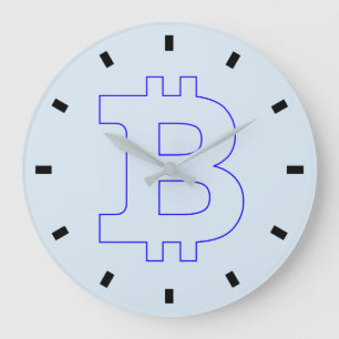 Grande Horloge Ronde Bitcoin logo graphisme entreprise, mur de bureau