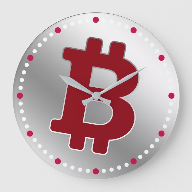 Grande Horloge Ronde Bitcoin logo graphisme entreprise, mur de bureau (Recto)