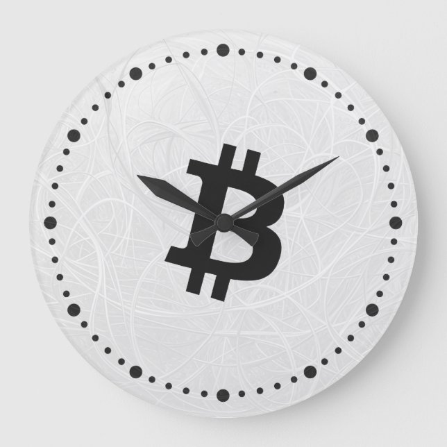 Grande Horloge Ronde BitCoin Neurone Blanc (Recto)