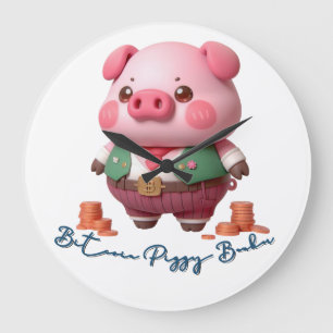 Grande Horloge Ronde Bitcoin Piggy Banker