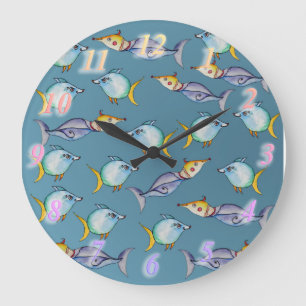 Grande Horloge Ronde Bizarre Fishes