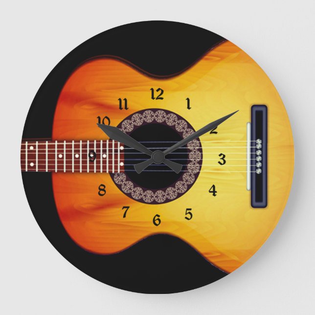 Grande Horloge Ronde Black Acoustic Guitar (Recto)