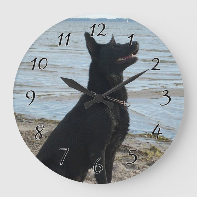 Grande Horloge Ronde Black Alsatian Silhouette (Recto)