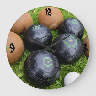 Grande Horloge Ronde Black And Brown Vintage Lawn Bowls,