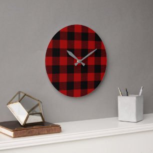 Grande Horloge Ronde black and buffalo plaid check