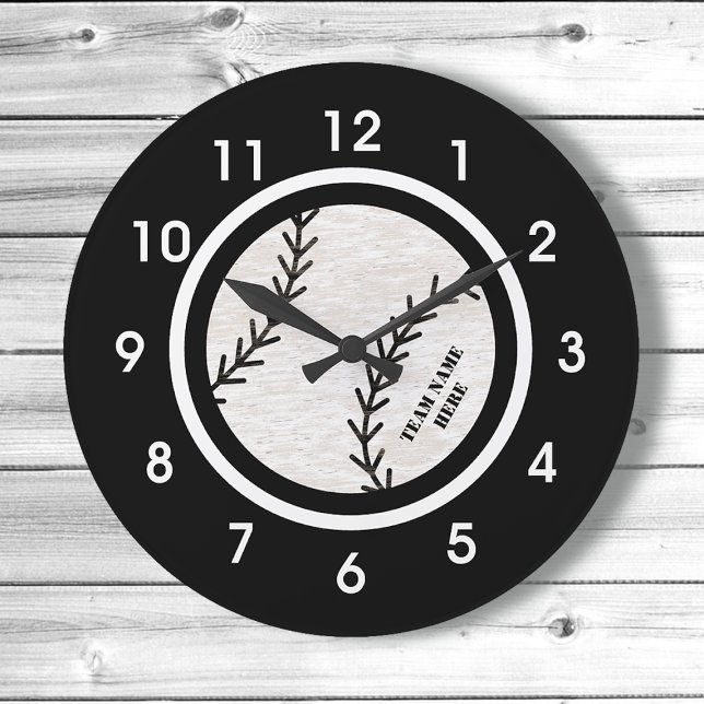 Grande Horloge Ronde Black and White Baseball Acrylique Wall Clock (Créateur téléchargé)