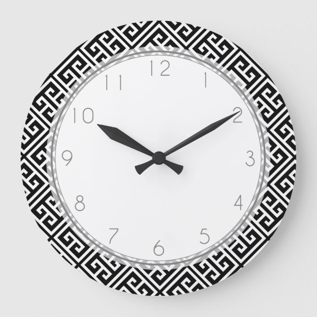Grande Horloge Ronde Black and White Greek (Recto)