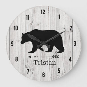 Grande Horloge Ronde Black Bear Rustic Lodge Agritourisme désaffecté