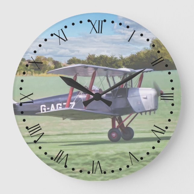 Grande Horloge Ronde Black Bi bâche wall clock with roman/min dial (Recto)