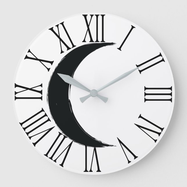 Grande Horloge Ronde Black Crescent Waning Magic Dark Moon Astrology  (Recto)