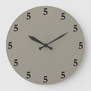 Grande Horloge Ronde Black Five Heures Quelque Part, Aluminium Gris Arg