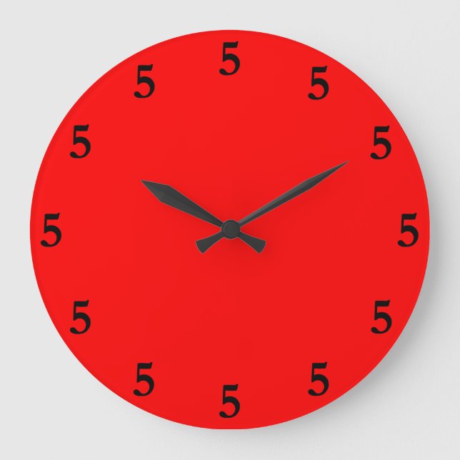 Grande Horloge Ronde Black Five o'Clock Somewhere on Red (Recto)