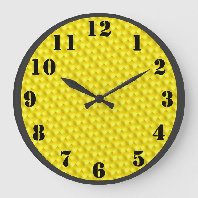 Grande Horloge Ronde Black Numbers on Yellow Background (Recto)