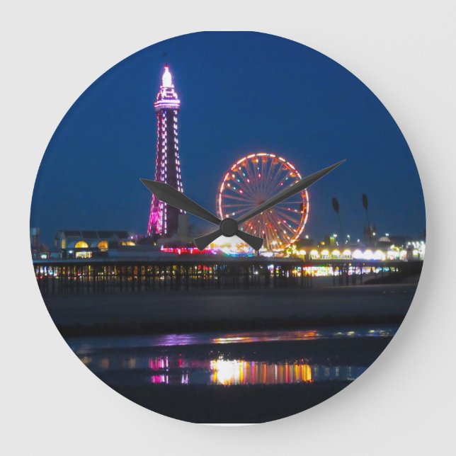 Grande Horloge Ronde Black pool Beach Lights at Night (Recto)