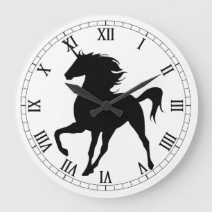 Grande Horloge Ronde Black Unicorn Silhouette