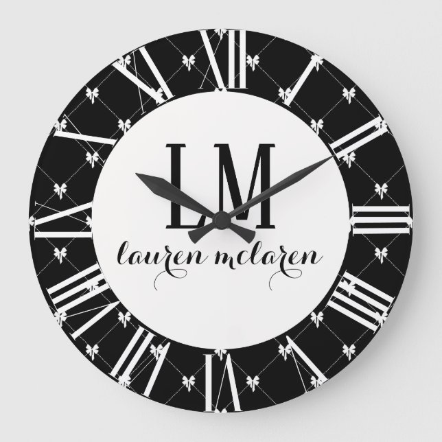 Grande Horloge Ronde Black & White Bow Monogram (Recto)
