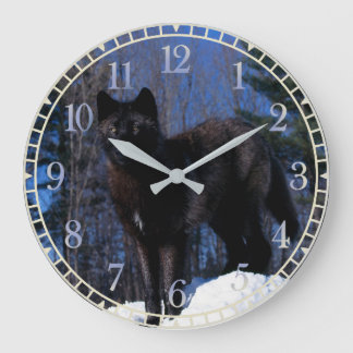 Grande Horloge Ronde Black Wolf