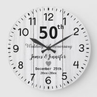 Blanc Rustique Bois 50ème Anniversaire de Mariage 