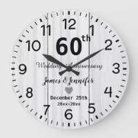 Blanc Rustique Bois 60ème Anniversaire de Mariage 