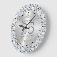 Blancs faux diamants 25e anniversaire