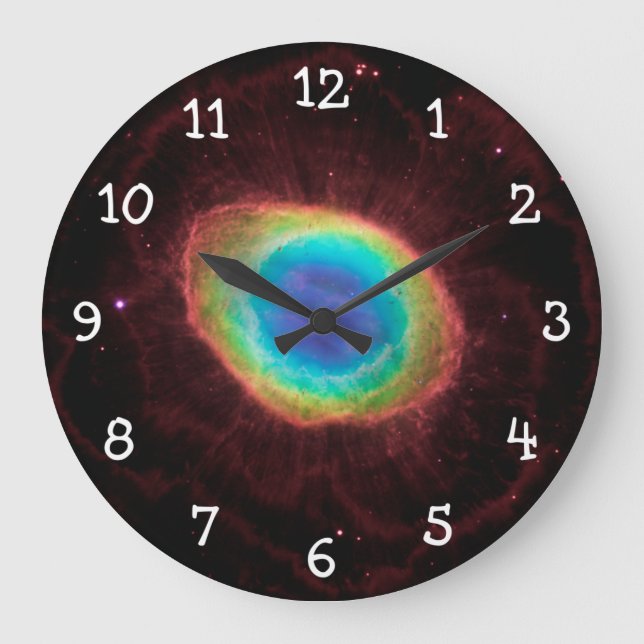 Grande Horloge Ronde Blancs Nebula Nebula Espace Céleste Photo (Recto)