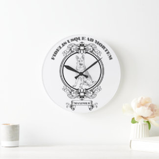 Grande Horloge Ronde Blason personnalisé de berger allemand vintage - S