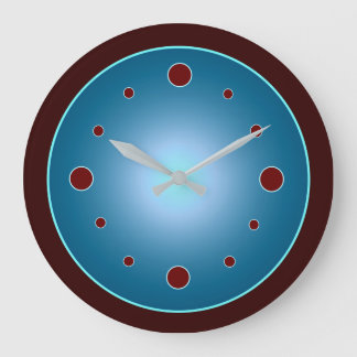 Grande Horloge Ronde Bleu atmosphériqueAqua avec des numéros de points