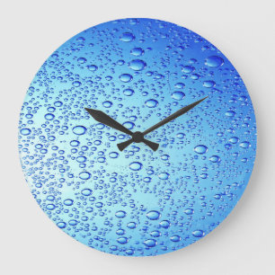 Grande Horloge Ronde Bleu bulles Conception pour rond-grand-mural horlo