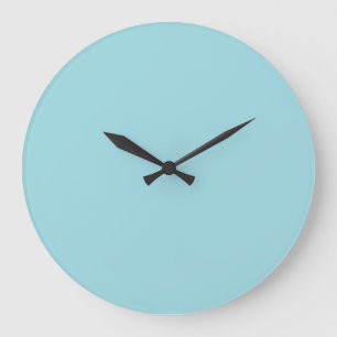 Grande Horloge Ronde Bleu ciel doux couleur unie