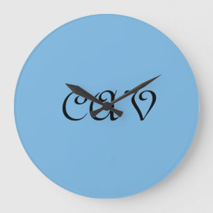 Grande Horloge Ronde Bleu de Cornflower